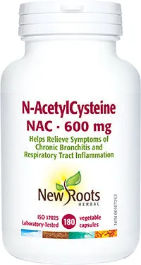 New Roots N-Acetyl Cysteine (NAC) 600mg 180 Vegetarian Capsules