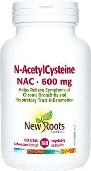 New Roots N-Acetyl Cysteine (NAC) 600mg 180 Vegetarian Capsules