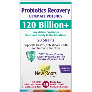 New Roots Probiotics Recovery 120 Billion 30 Veg Capsules