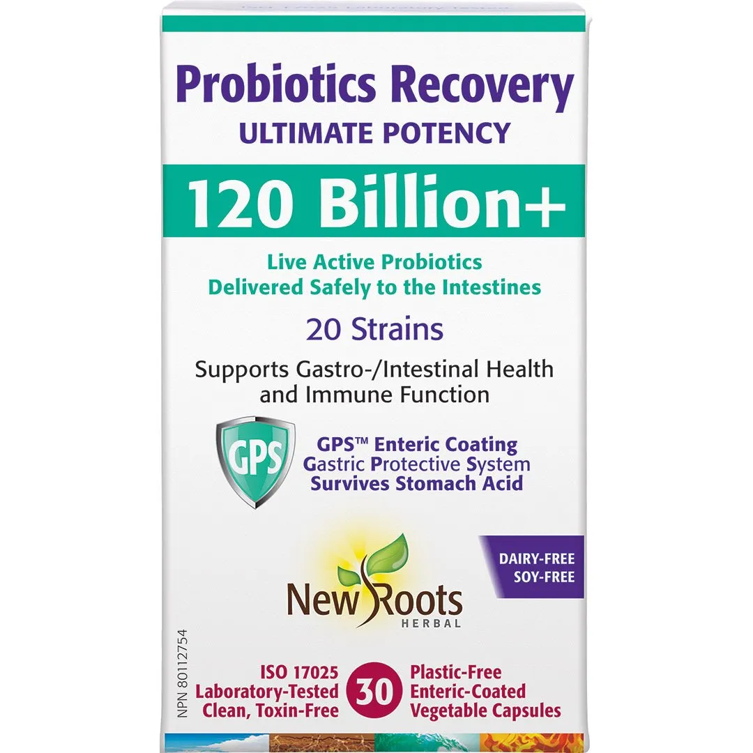 New Roots Probiotics Recovery 120 Billion 30 Veg Capsules