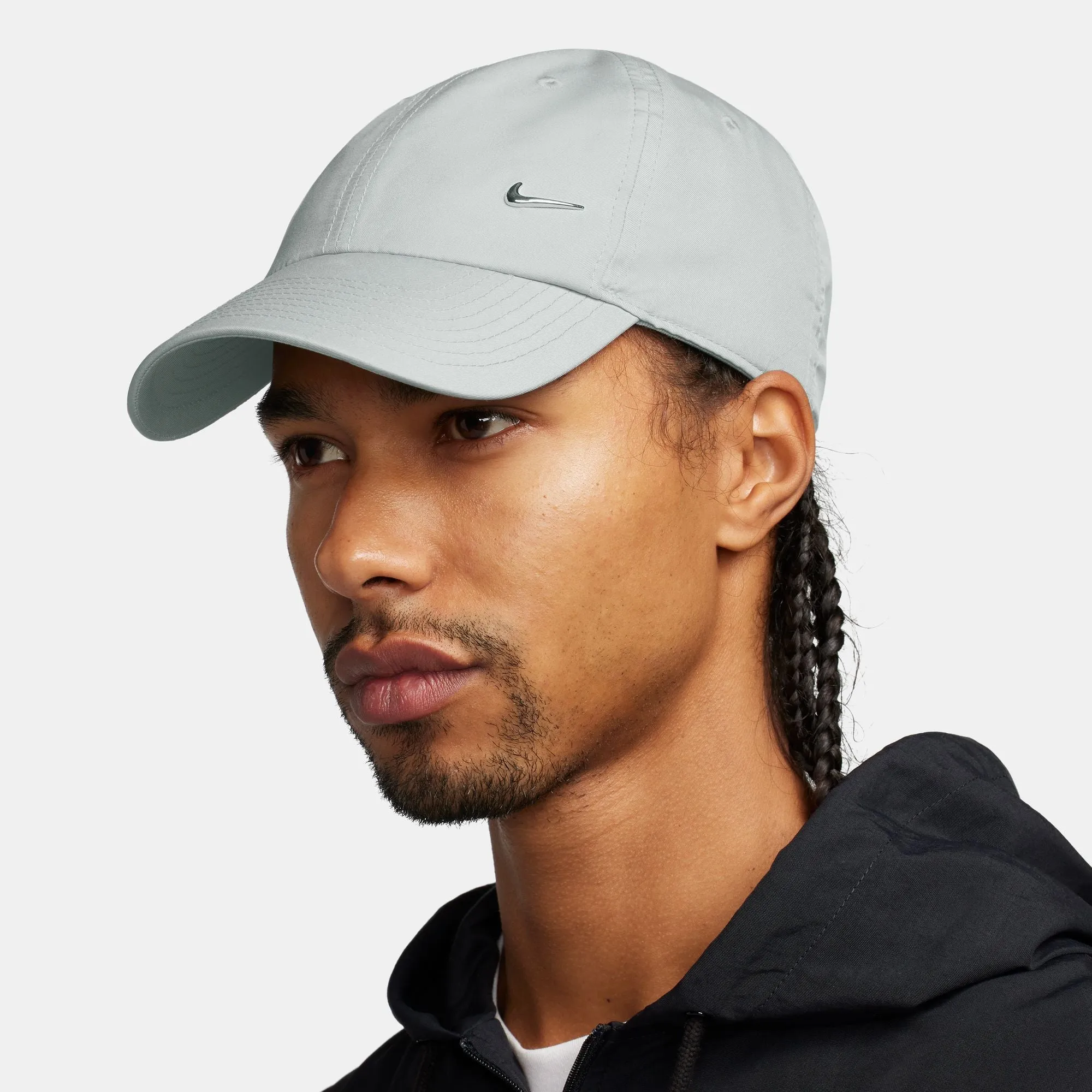 Nike Dri-FIT Club Unstructured Metal Swoosh Cap Grey