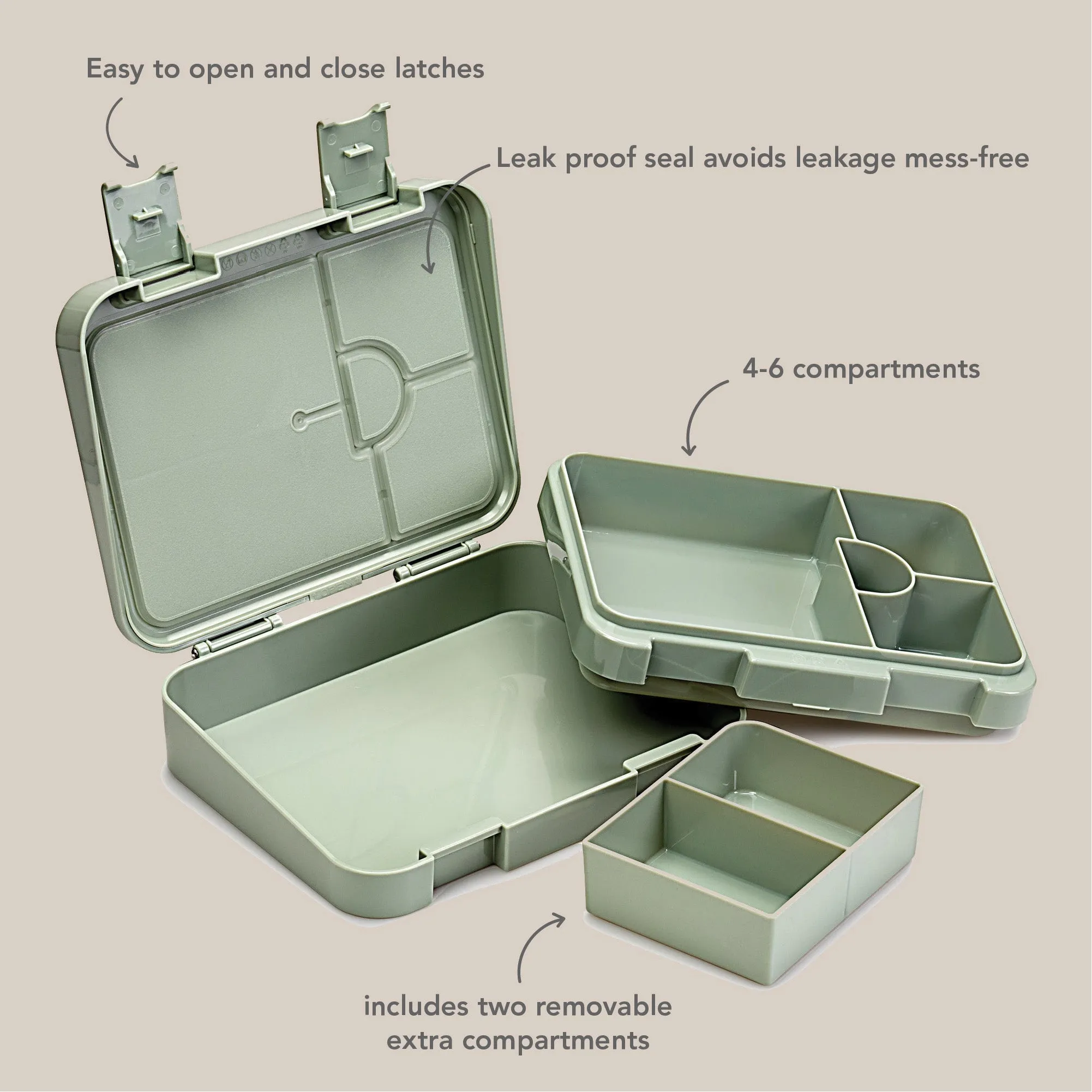 noüka Grand Bento Lunch Box - Dune (Min. of 2 PK, Multiples of 2 PK)