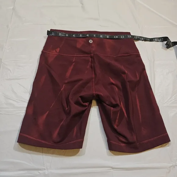 NWOT Lululemon Wunder Train High-Rise Short 8&quot; (Sun Bleached Wash Red Merlot) 6