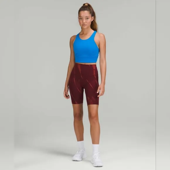 NWOT Lululemon Wunder Train High-Rise Short 8&quot; (Sun Bleached Wash Red Merlot) 6