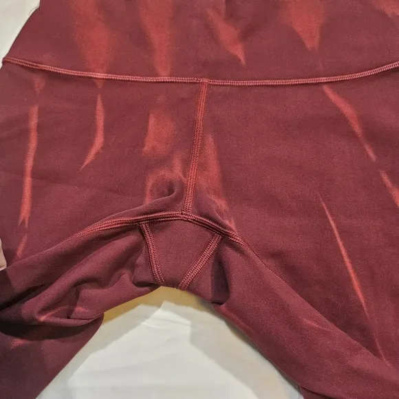 NWOT Lululemon Wunder Train High-Rise Short 8&quot; (Sun Bleached Wash Red Merlot) 6