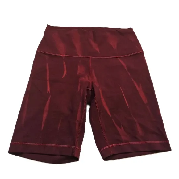 NWOT Lululemon Wunder Train High-Rise Short 8&quot; (Sun Bleached Wash Red Merlot) 6