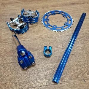 Old Shool BMX Parts Pack with 110 BCD Chainring - Blue