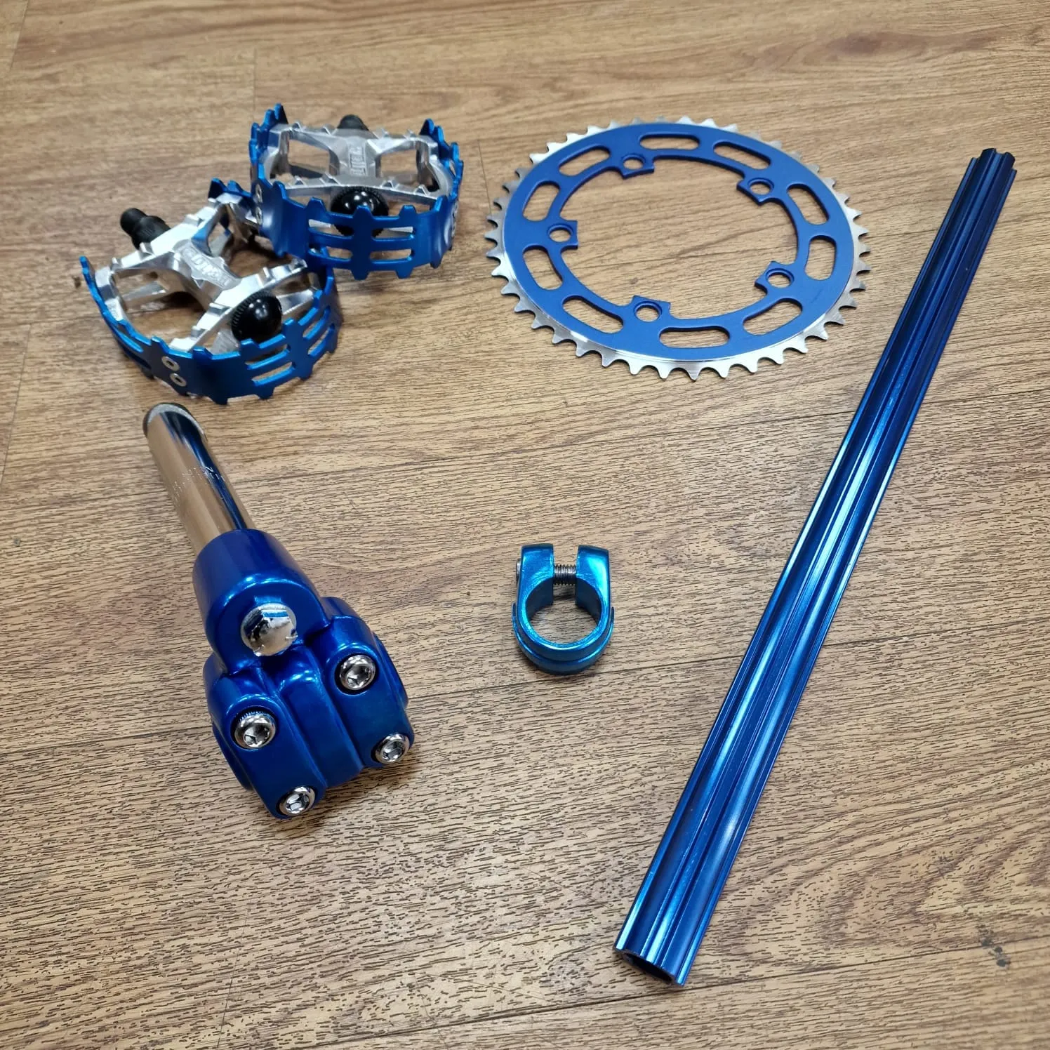 Old Shool BMX Parts Pack with 110 BCD Chainring - Blue