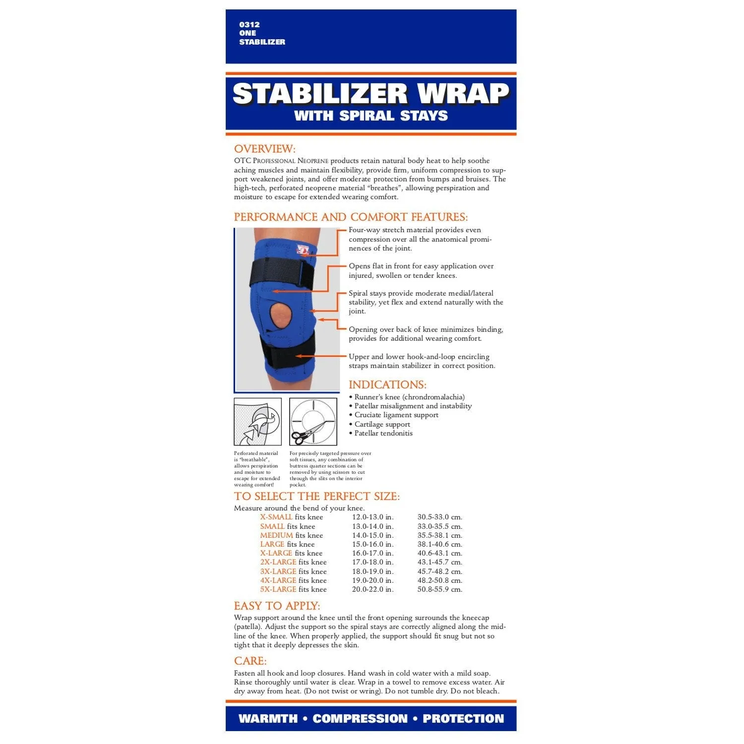 OTC KNEE WRAP NEOP STAYS  - 0312- CLEARANCE