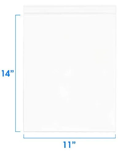 Pack It Chic - 11” X 14” (200/1000 Pack) Clear Resealable Polypropylene Bags - Fits 11X14 Prints, Photos, Documents - Self Seal