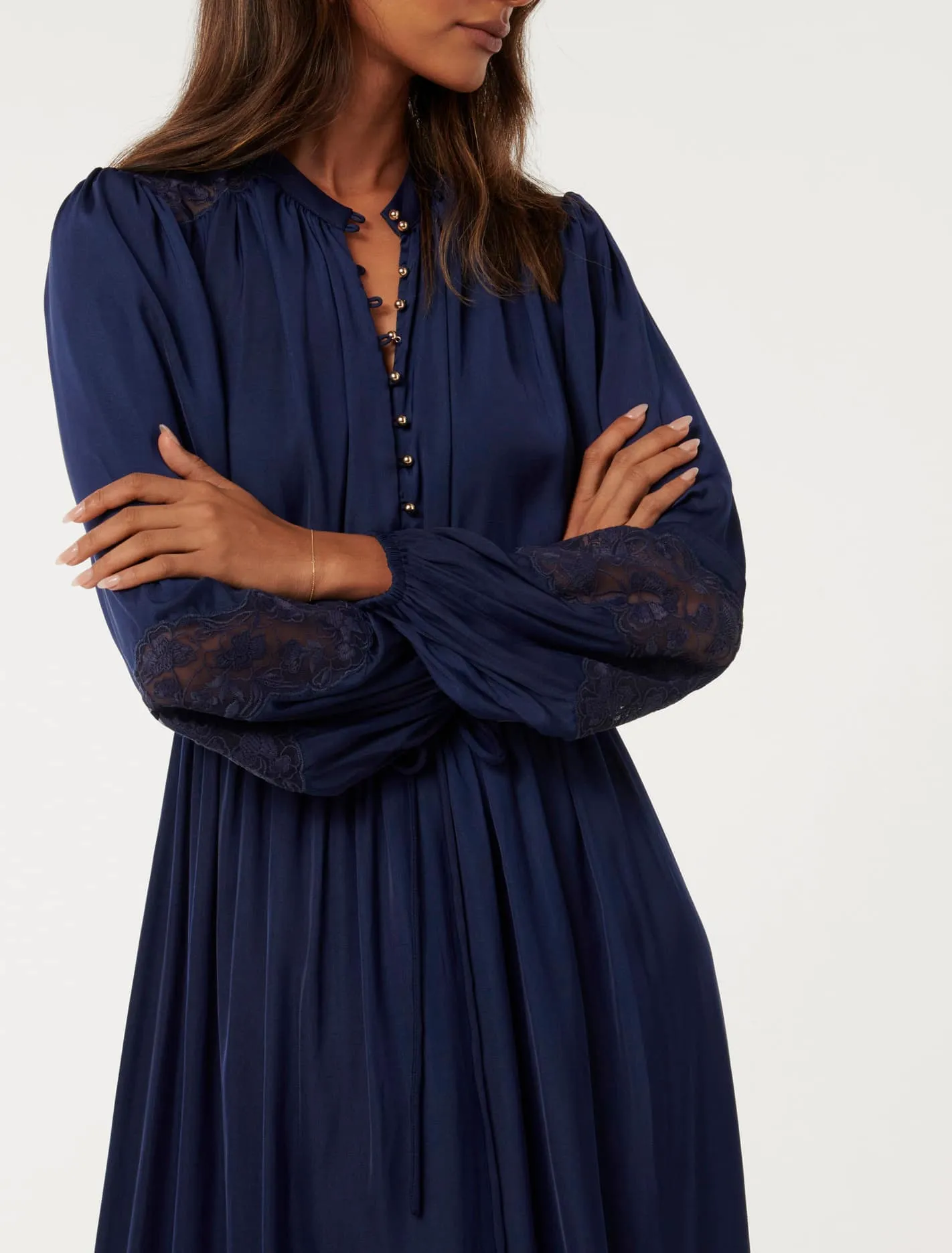 Paisley Petite Trim Detail Midi Dress