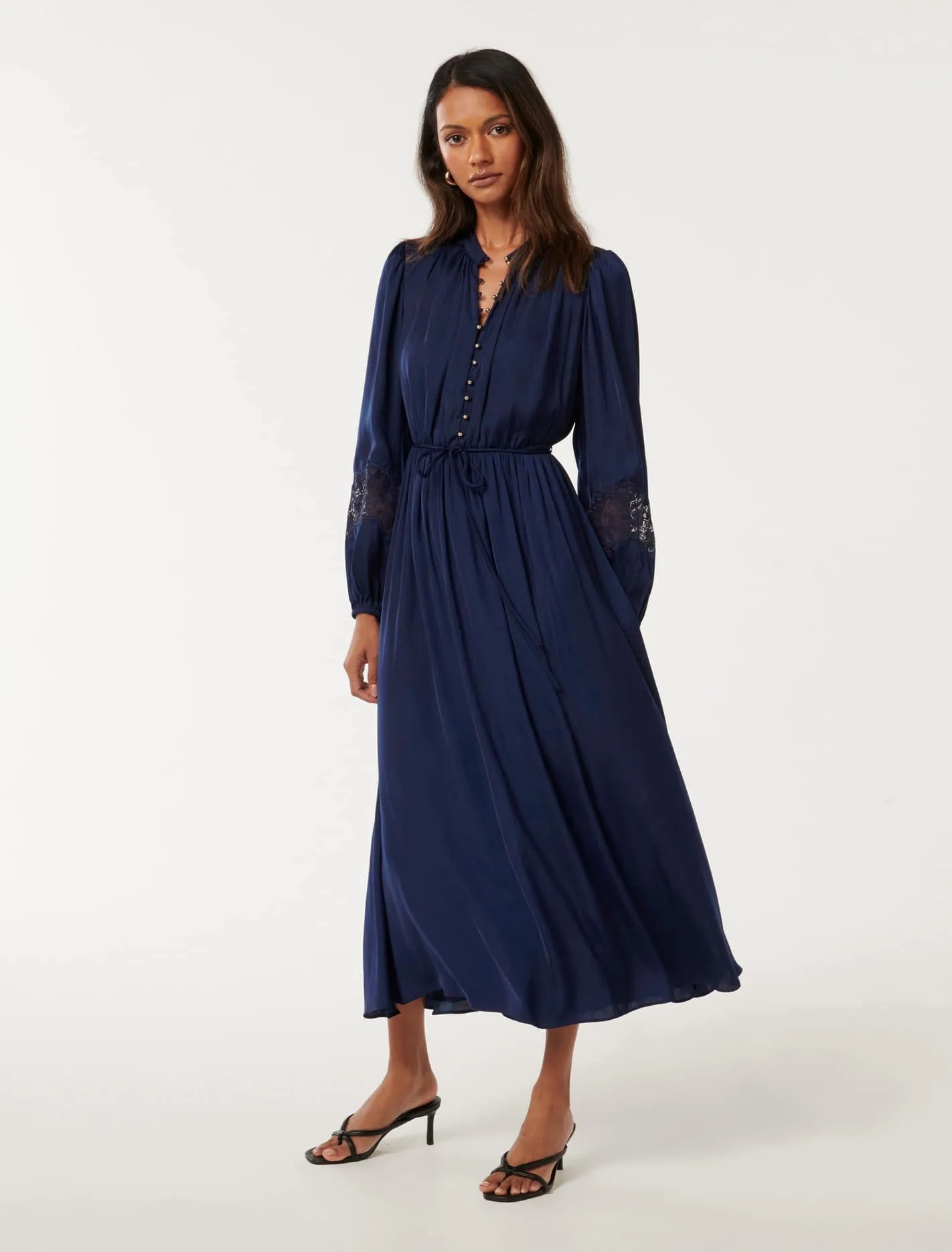 Paisley Petite Trim Detail Midi Dress