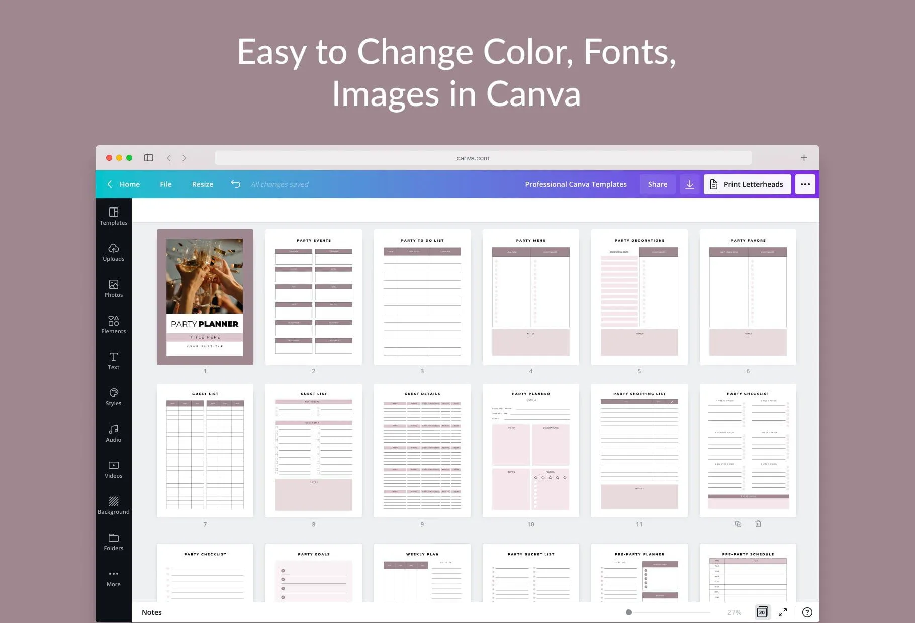 Party Planner Canva Template