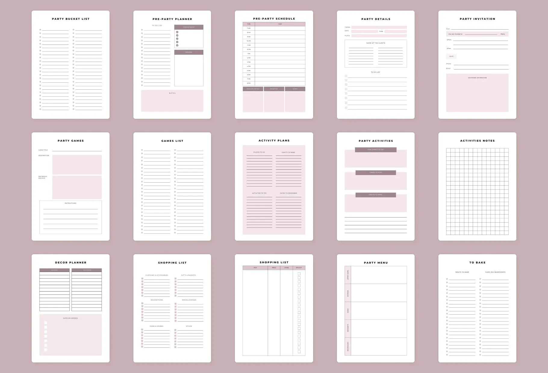 Party Planner Canva Template