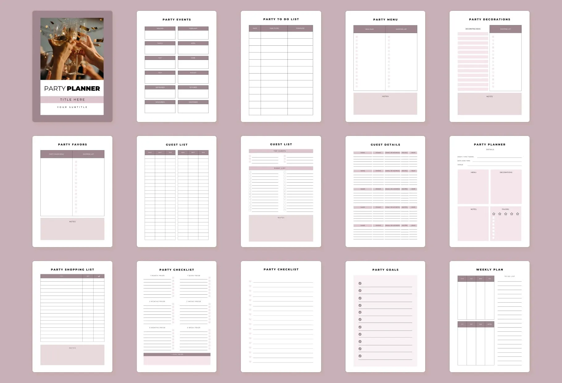 Party Planner Canva Template