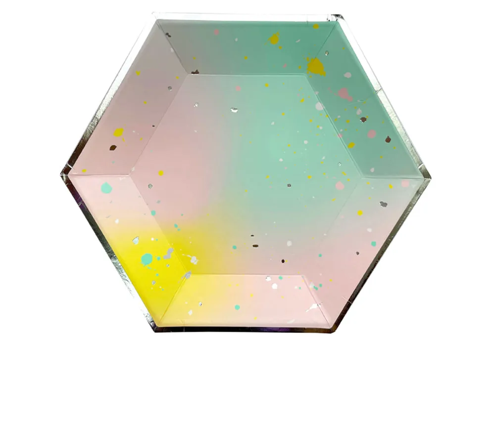 Pastel - Ombre Splatter Dinner Paper Plates