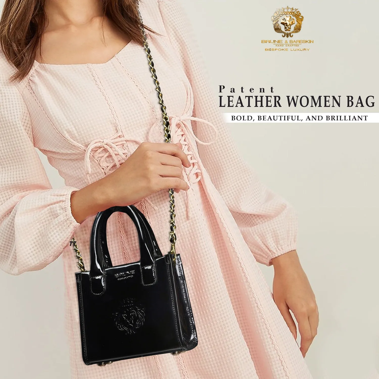 Patent Black Small Handbag