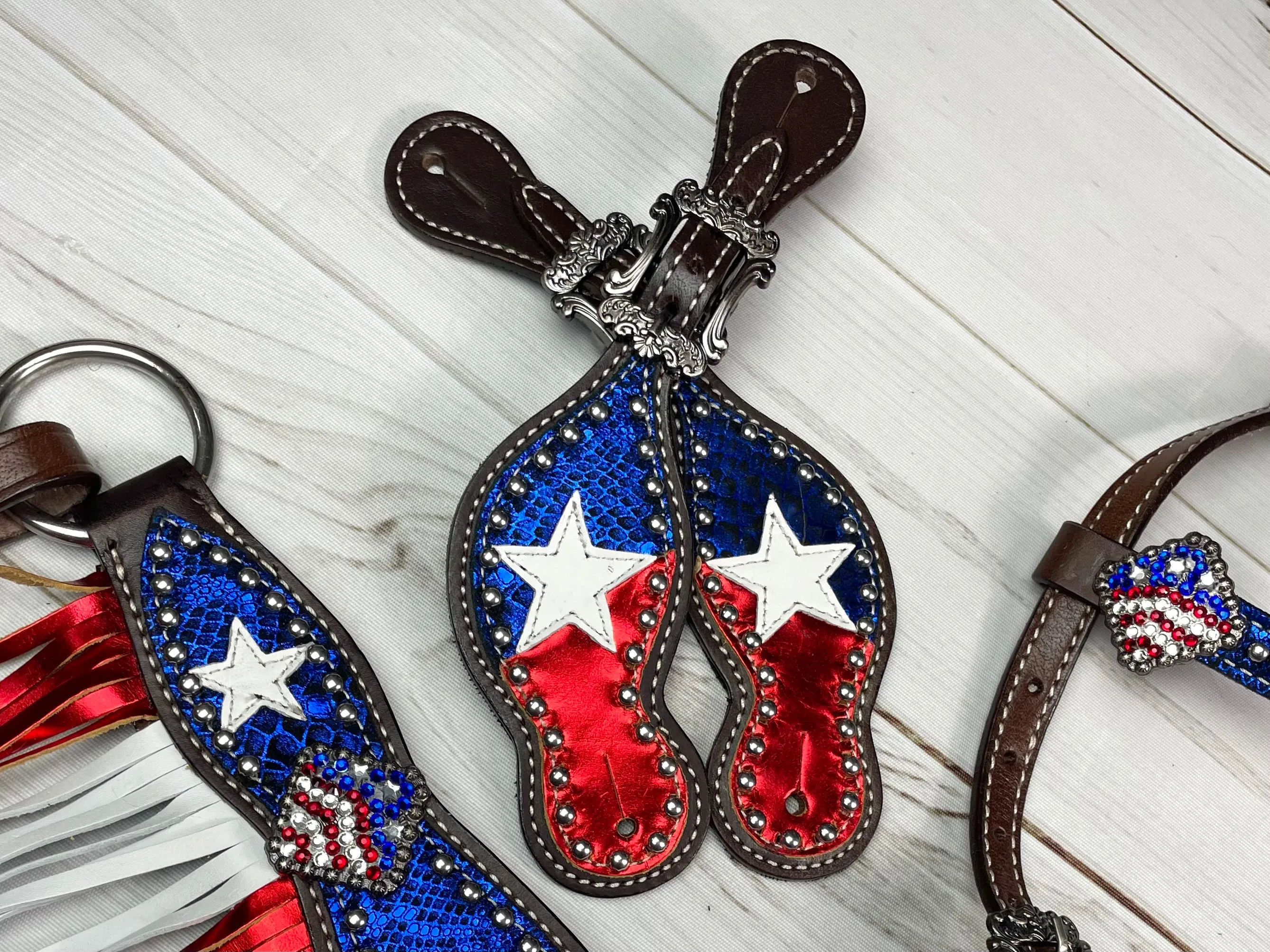 Patriotic American Spur Straps