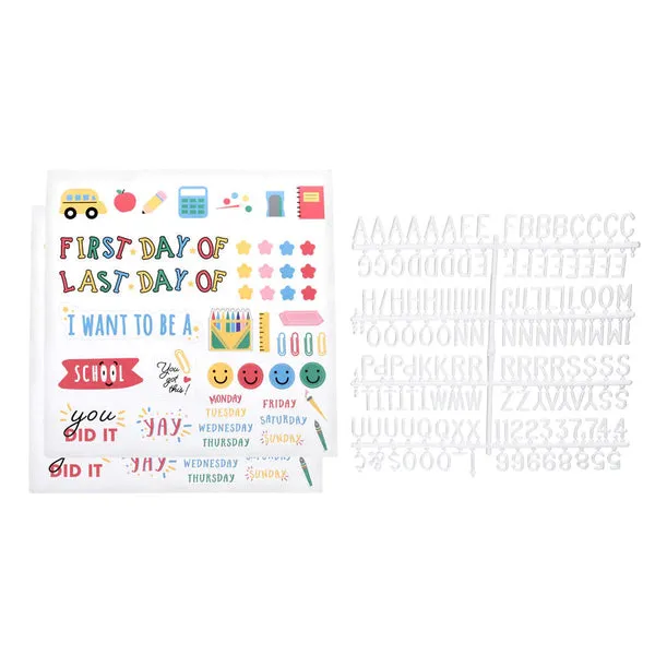 Pearhead First Day of School Letterboard Set with Stickers