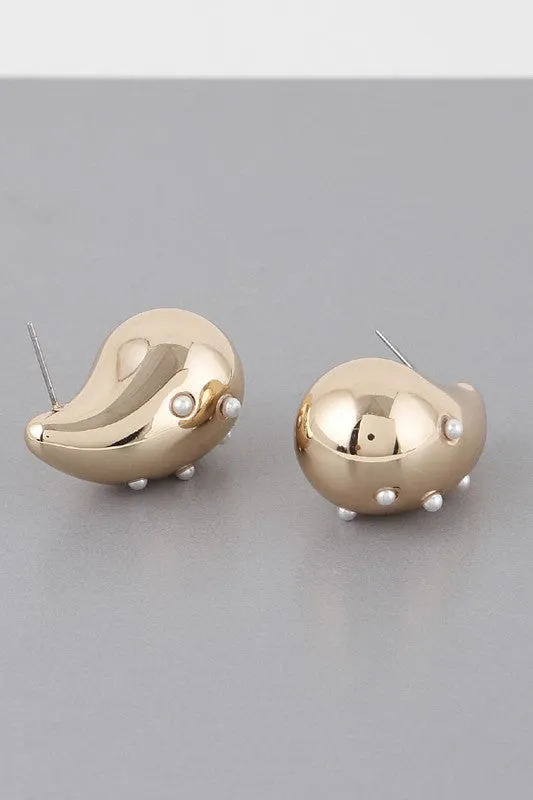 Pearl studded teardrop