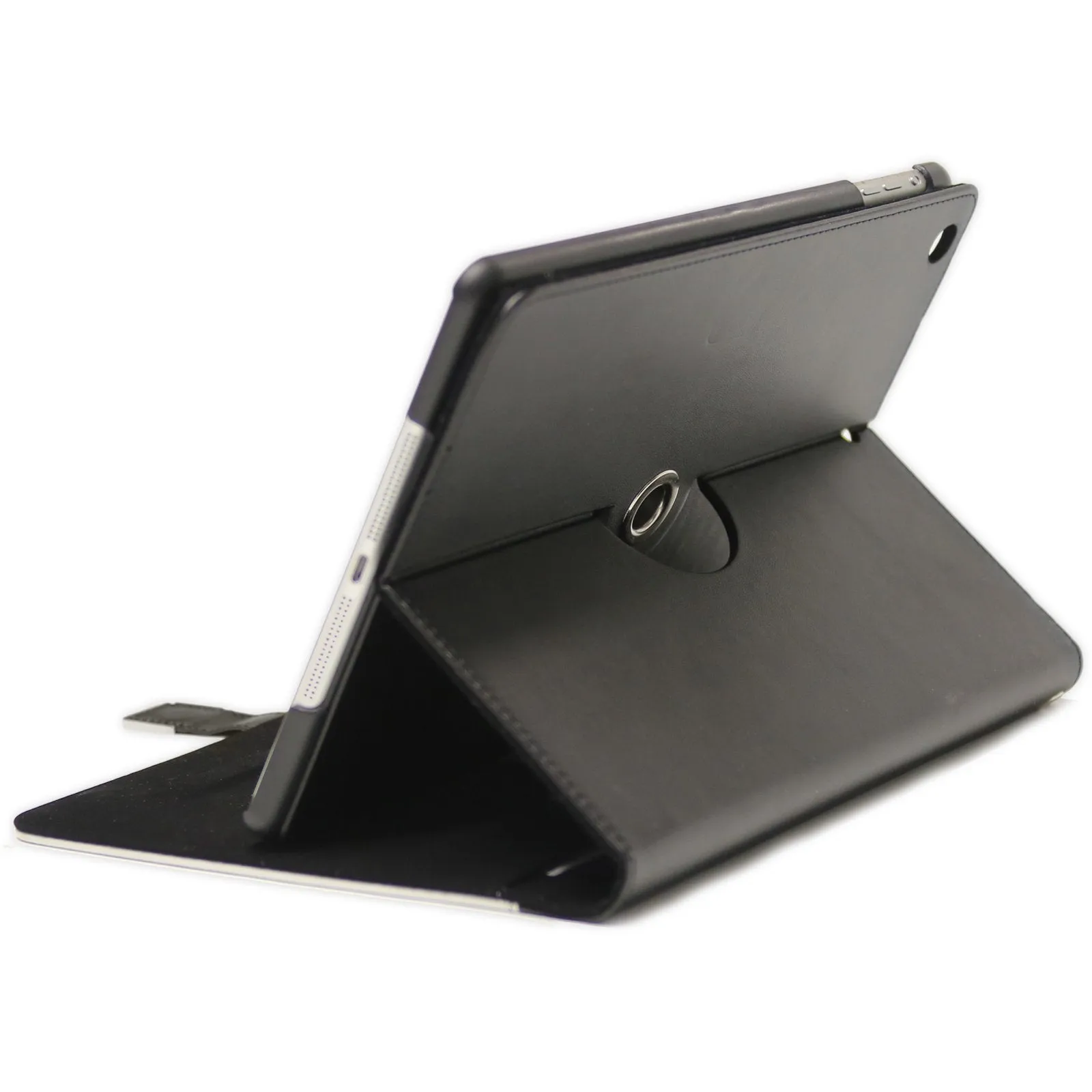 Personalised iPad Case with Gold Initial Under Stylised Name on Grey Marble