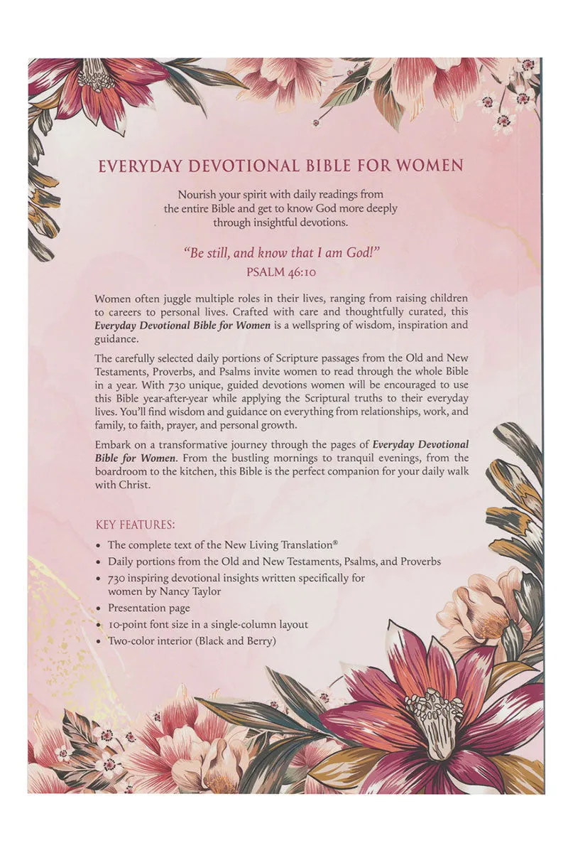 Pink Lily NLT Everyday Devotional Bible for Women