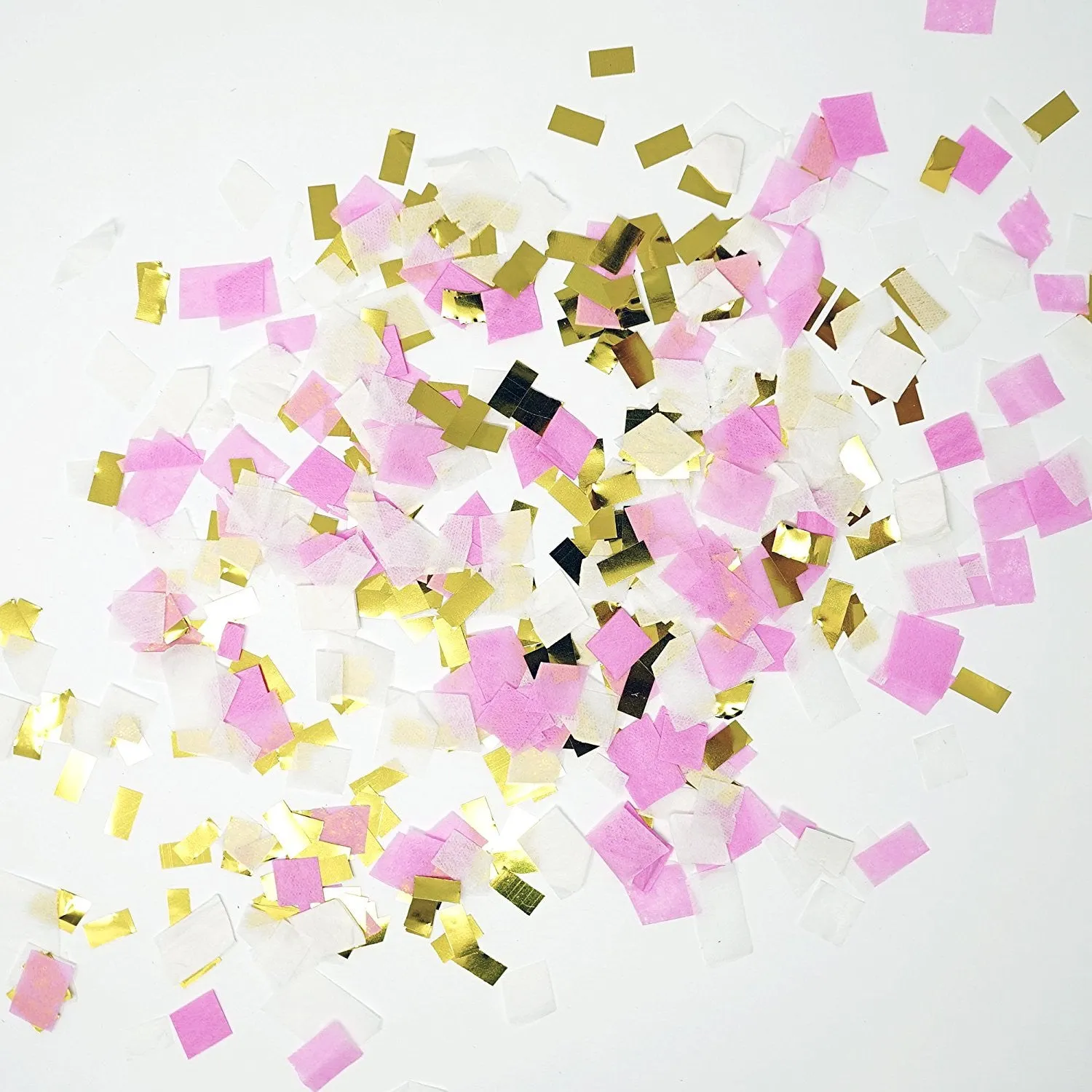 Pink White Metallic Gold Foil Shredded Confetti Paper Party Decoration
