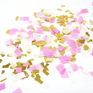Pink White Metallic Gold Foil Shredded Confetti Paper Party Decoration