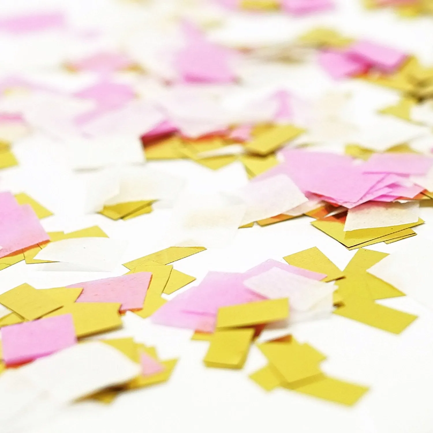 Pink White Metallic Gold Foil Shredded Confetti Paper Party Decoration