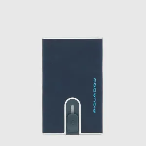 Porta Carte di Credito Piquadro con Sliding System Blue Square Blu Notte