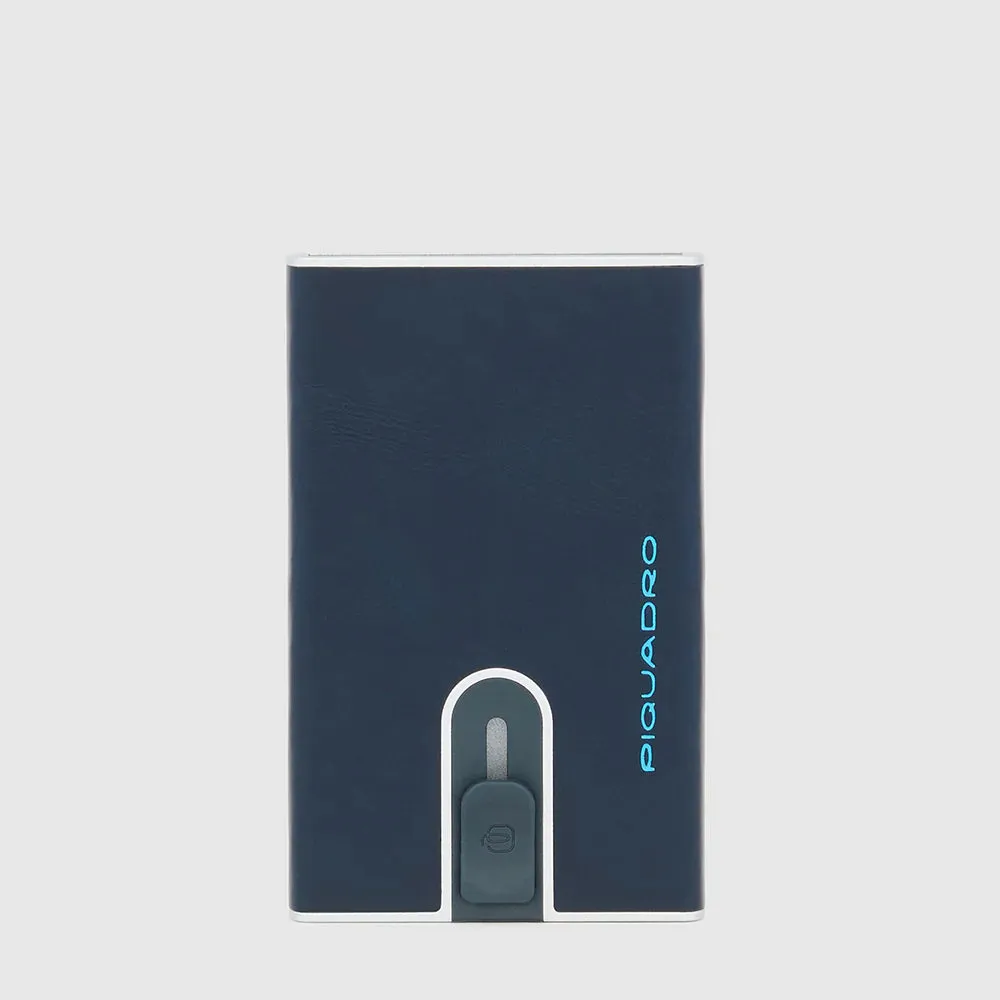Porta Carte di Credito Piquadro con Sliding System Blue Square Blu Notte
