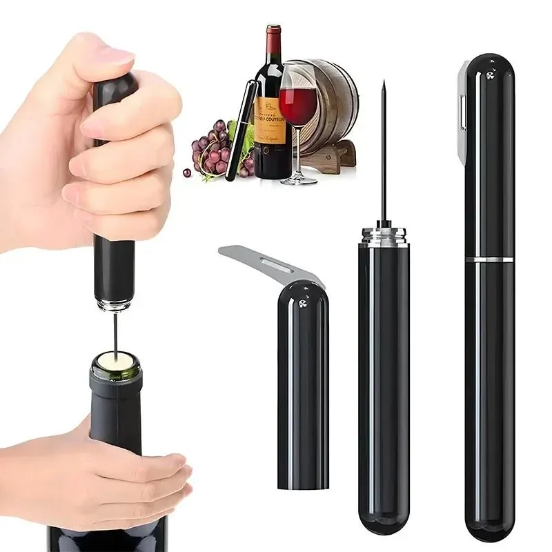 Portable Air Pump Wine Opener – Corkscrew with Stainless Steel Pin for Seamless Bottle Opening, Perfect for Home & Party Elegance