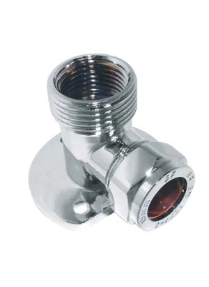 PrimaPlus Chrome Wallplate Elbow 15 x 3/4"Mi x 1/2"Fi