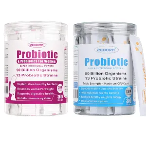 Probiotics for Women, Men and Kids, Prebiotics and Probiotics Powder for Digestive and Immune Health – Support Healthy-Respiratory-System Gluten Free and Non GMO, 30 Bags