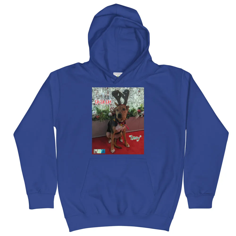 "Christmas Dog" Kids Hoodie Sweatshirt ("Lucy")