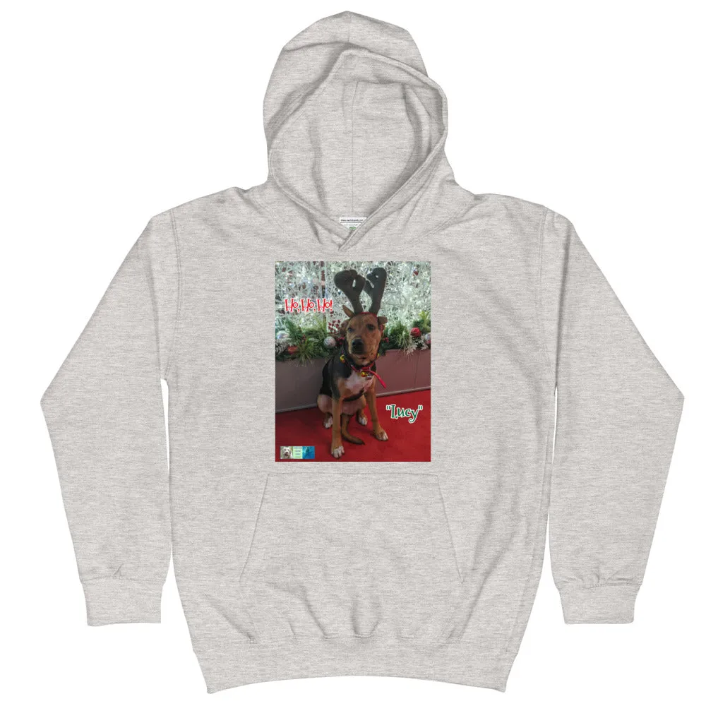 "Christmas Dog" Kids Hoodie Sweatshirt ("Lucy")