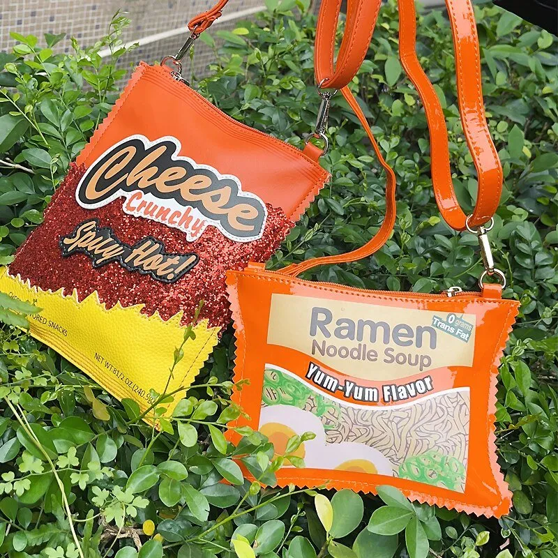 Ramen Noodles Soup Crossbody Bag: Mini Day Clutch