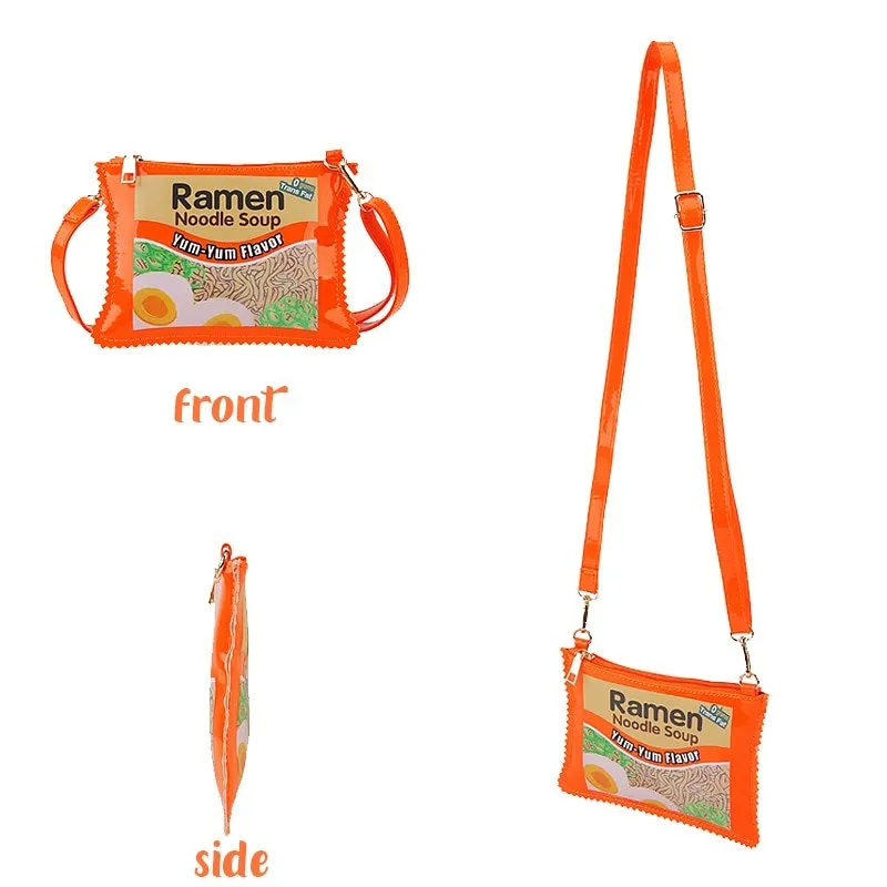 Ramen Noodles Soup Crossbody Bag: Mini Day Clutch