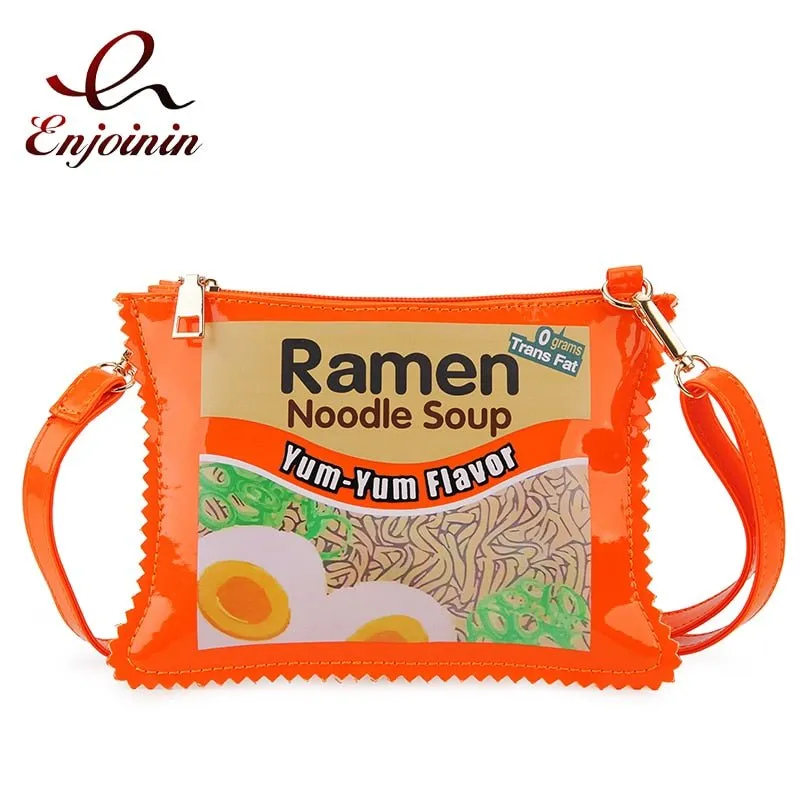 Ramen Noodles Soup Crossbody Bag: Mini Day Clutch