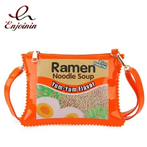 Ramen Noodles Soup Crossbody Bag: Mini Day Clutch
