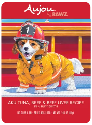 Rawz Aujou Aku Tuna, Beef & Beef Liver Pouch Dog Food