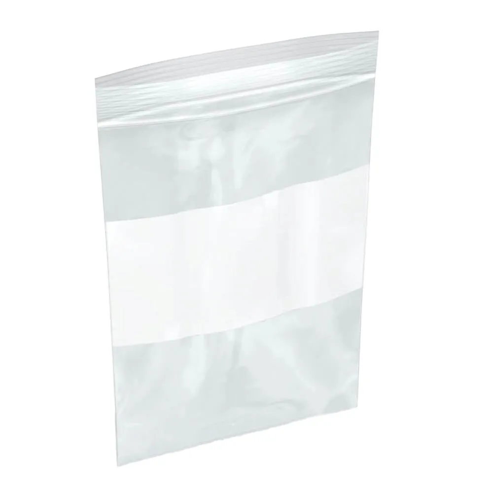 Reclosable Poly Bags - White Block - 4" x 6" - 2 Mil - 1,000 / Box - 6,000 / Case