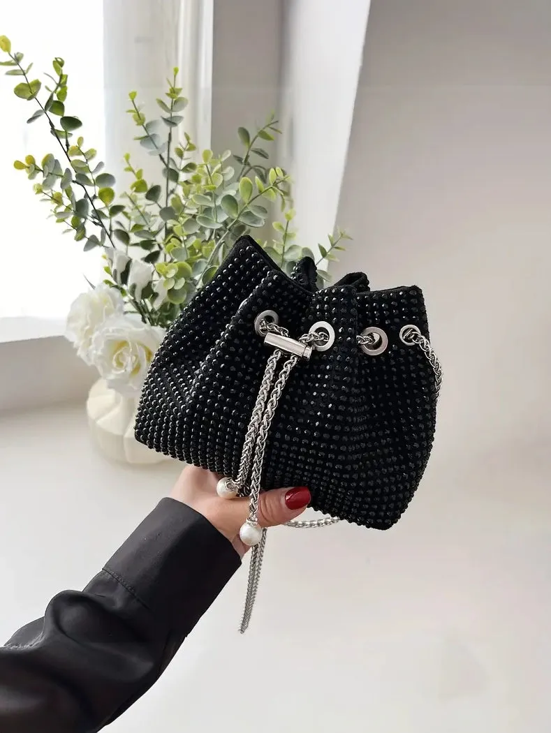 Rhinestone Pouch Style Evening Bag
