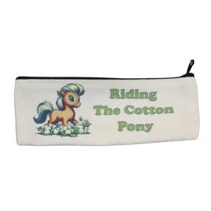 Riding the Cotton Pony Small Whatever Bag | Tampons Makeup Pencil Case 6.5" x 2"