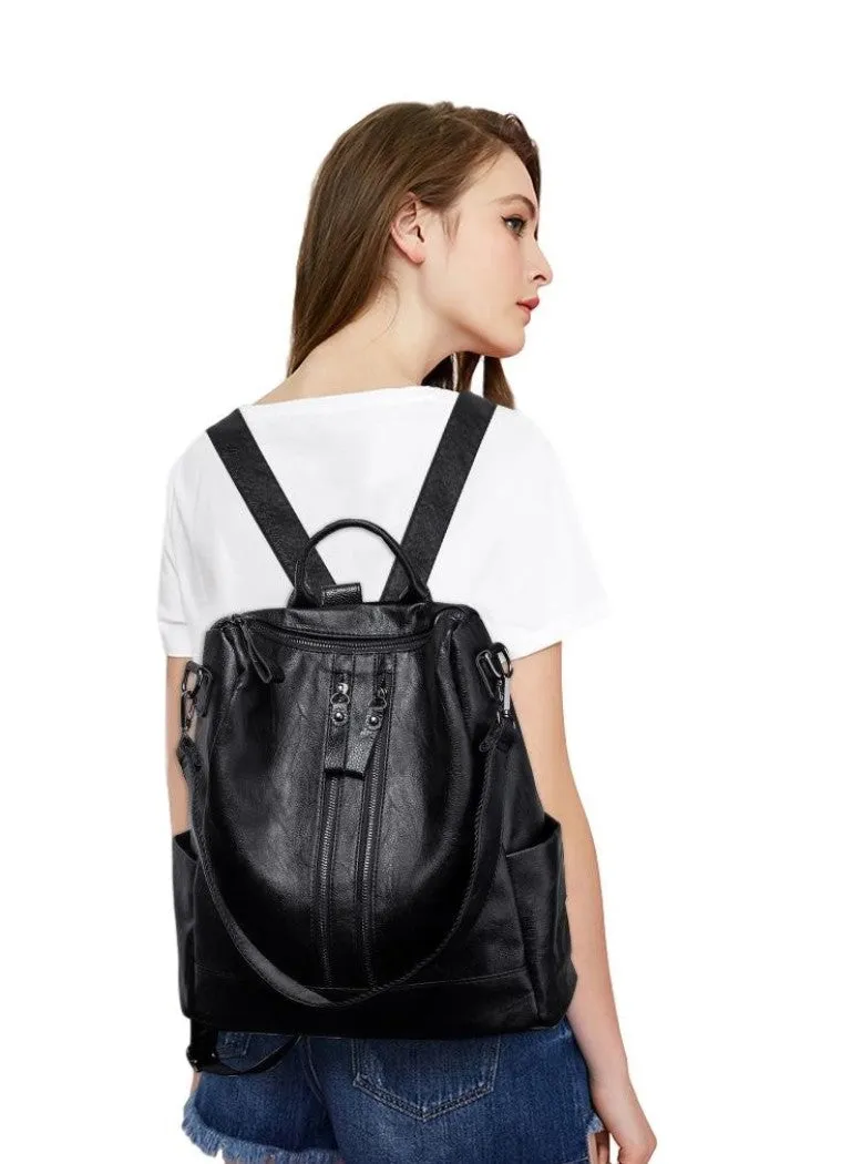 Ro Rox Lisa Faux Leather Zipper Backpack