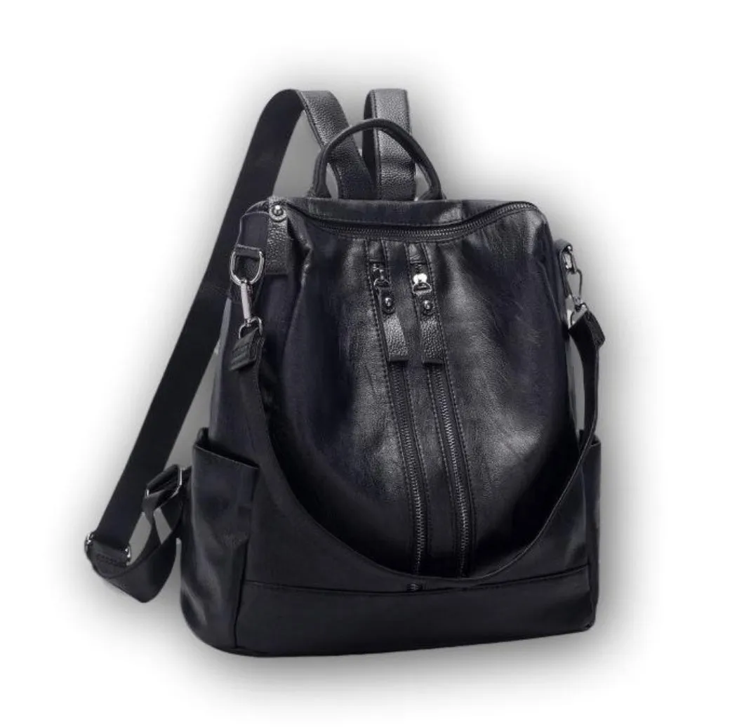 Ro Rox Lisa Faux Leather Zipper Backpack