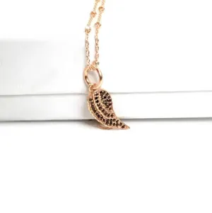 Rose Gold Angel Wing Charm Necklace