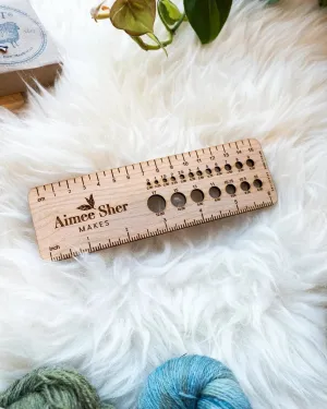 Ruler With Needle Gauge Tool