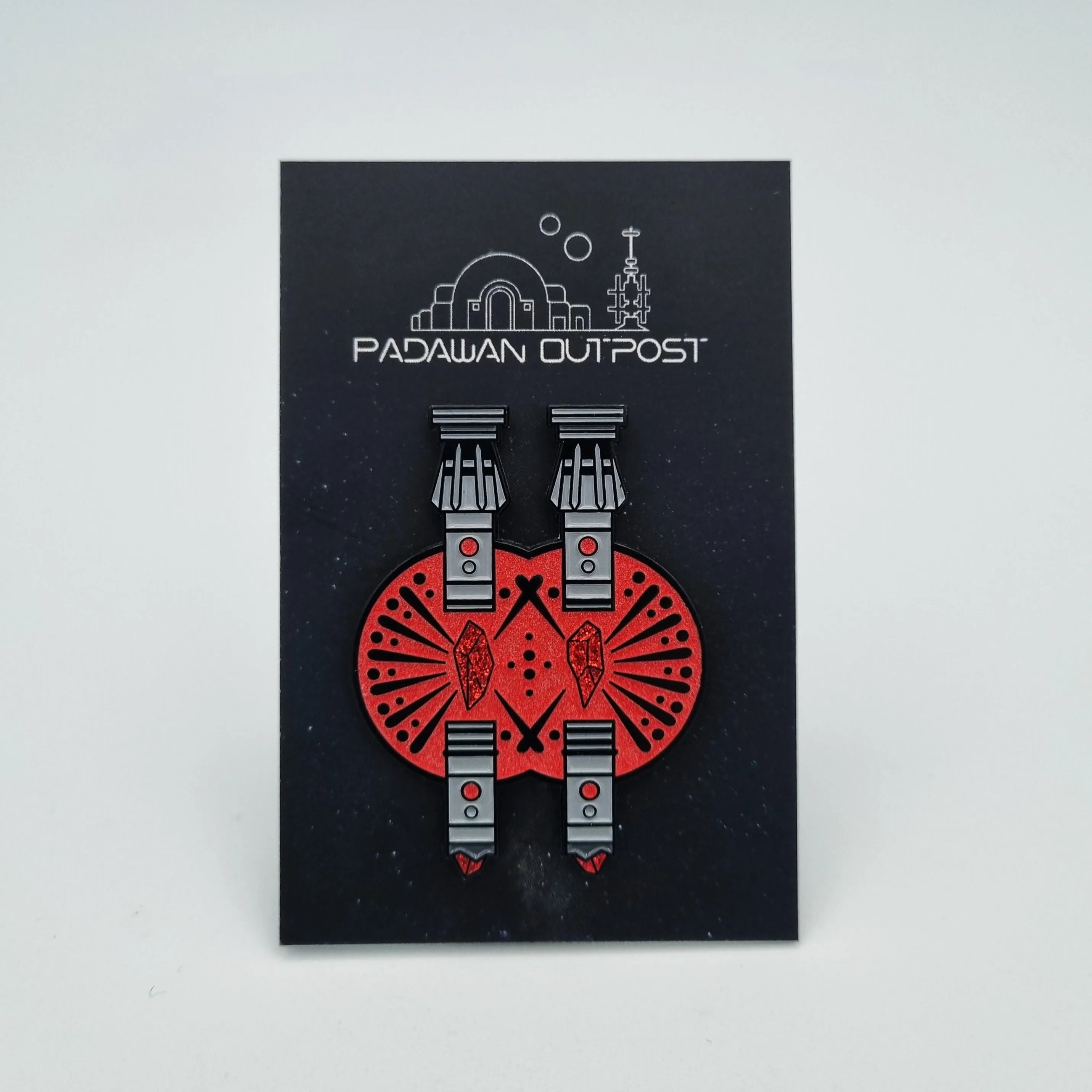Saber crystal pin badge