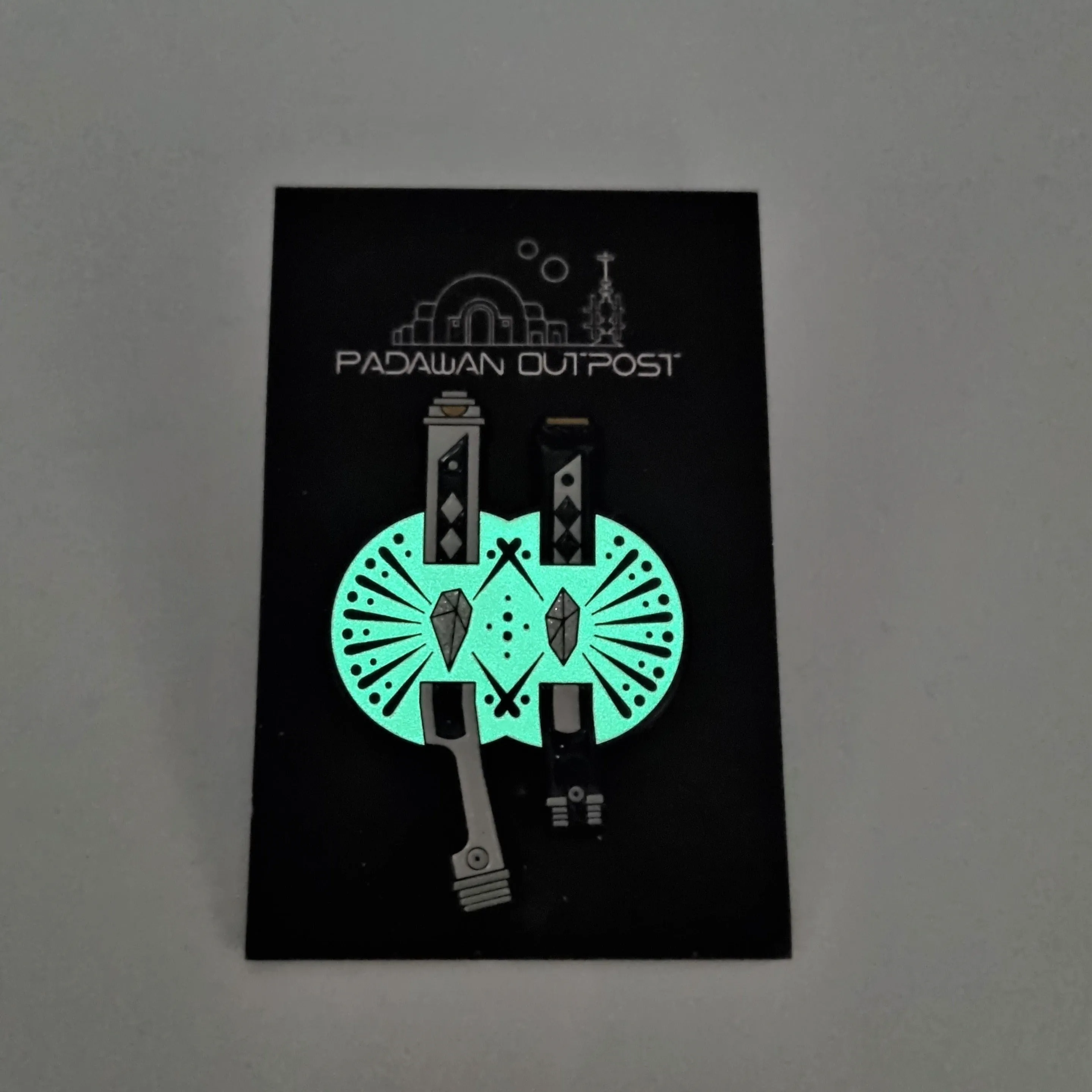 Saber crystal pin badge